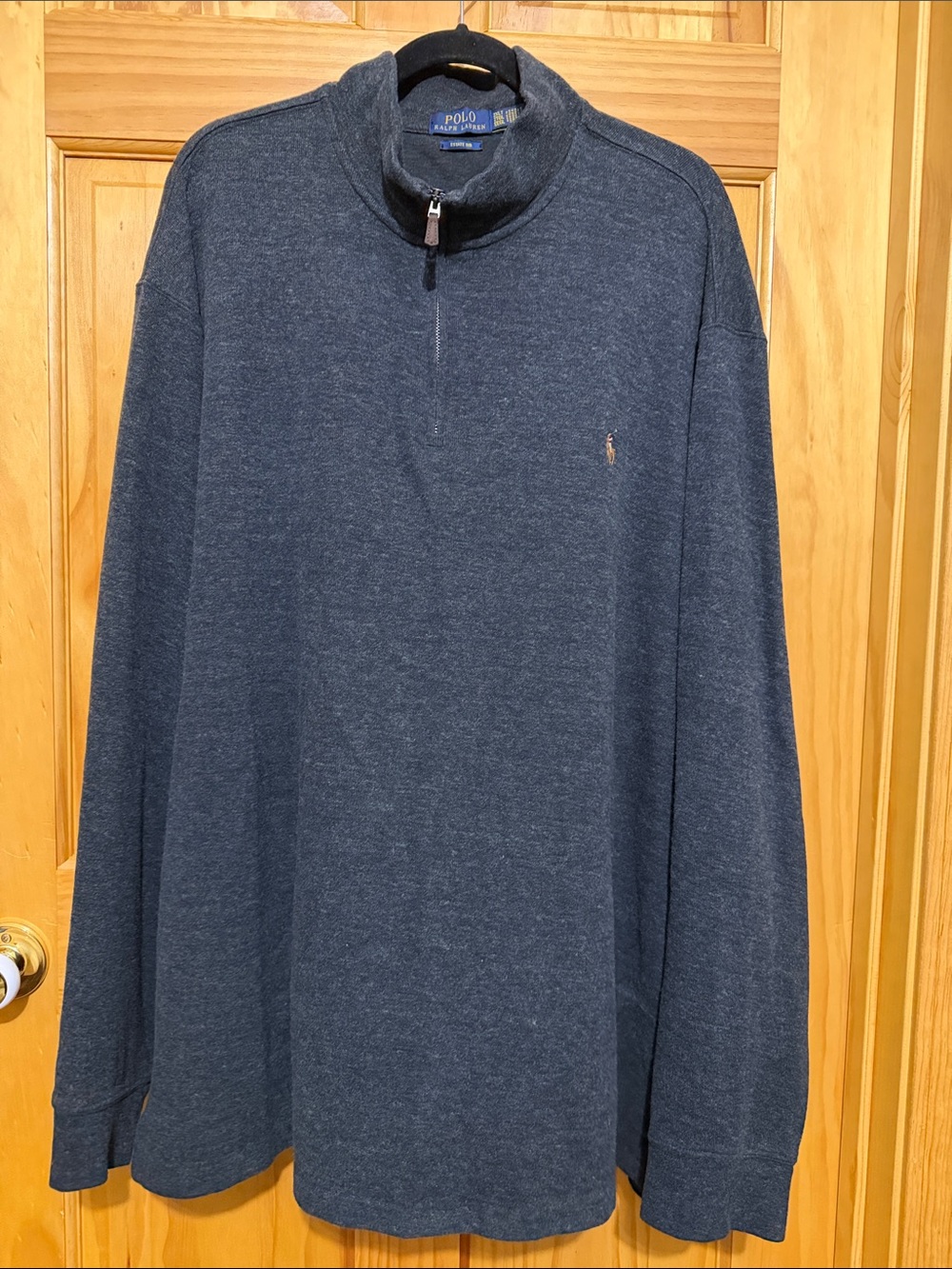 Polo by Ralph Lauren Men’s Estate Rib Charcoal Gray Heather Quarter-Zip Sweater